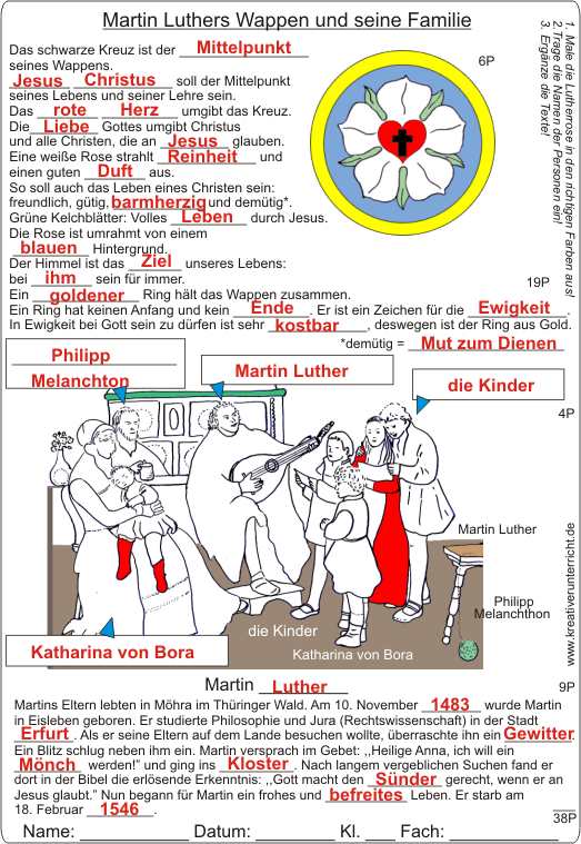 Luthers Wappen und Familie-Probe-Ls