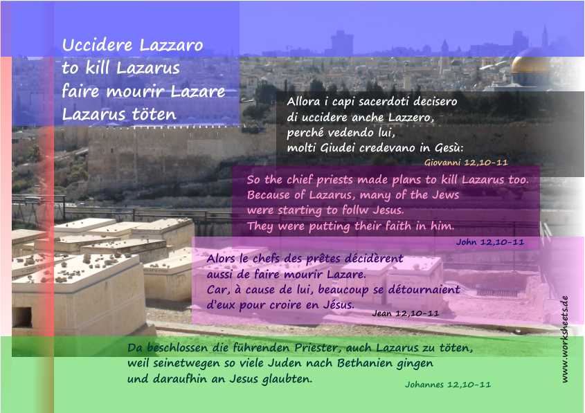 Uccidere Lazzaro-to kill Lazarus-mourir Lazare-Lazarus töten