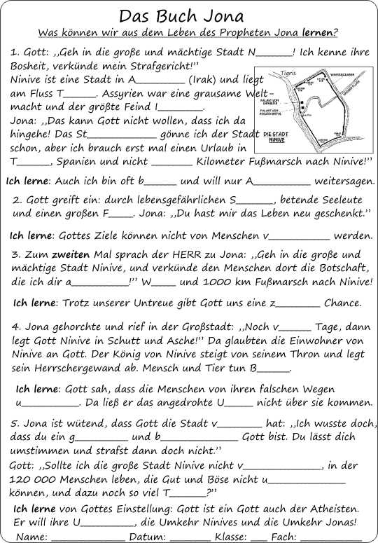 Das Buch Jona-Was k�nnen wir lernen-AB.